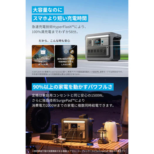 Anker Solix C1000の短い充電時間とパワフルさの紹介